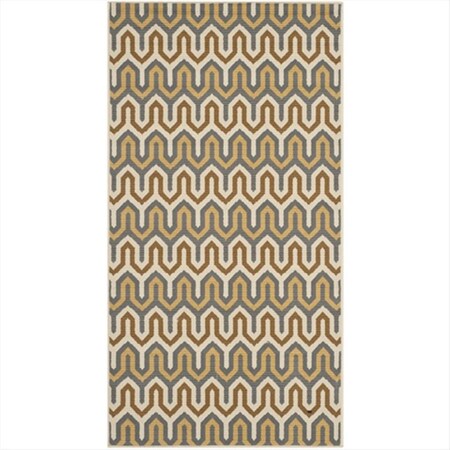 Safavieh 6 Ft. - 7 In. X 9 Ft. - 6 In. Rectangle- Indoor - Outdoor Hampton Brown And Camel Power Loomed Rug HAM516AB-6